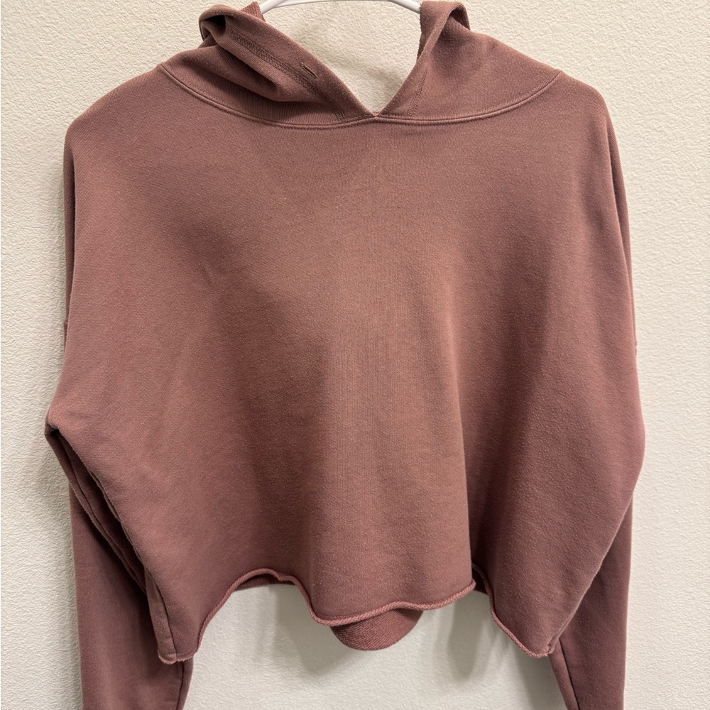 ALO Dusty Rose Cropped Hoodie